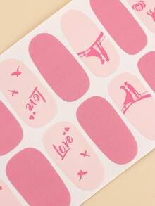 3sheets Letter Graphic Nail Art Sticker & 1pc Nail File - Multicolor - View 6