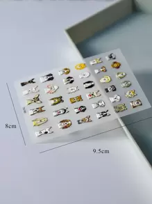 1张狗狗图案美甲贴纸 DIY美甲用品 - 彩色 - 查看 3