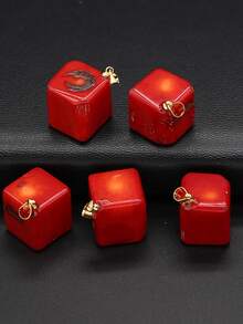 5pcs/set Cube DIY Pendant - Red - View 6