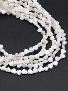 1股心形DIY珠子 - 白色 - 查看 1