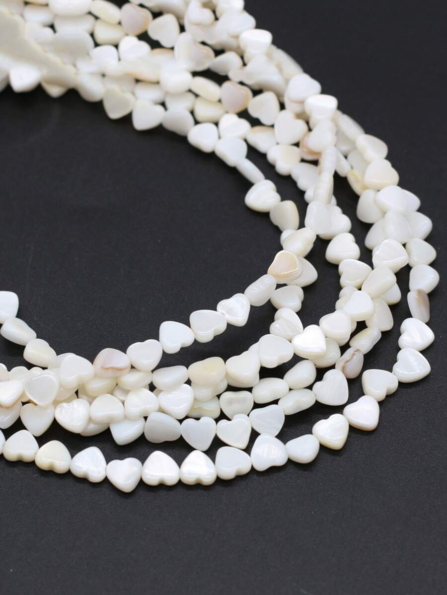 1股心形DIY珠子 - 白色 - 查看 1