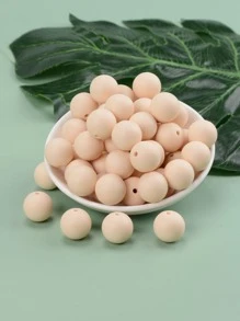 100入組/套15mmDIY矽膠珠子 - 米色 - 查看 2