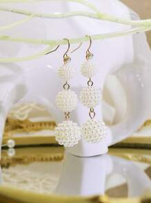 8pairs Tassel & Faux Pearl Decor Earrings