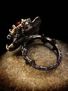 Rhinestone Flower Decor Ring - Multicolor - View 2