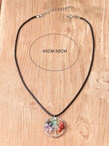 Collar con diseño de árbol colgante de redondo - Multicolor - Ver 3