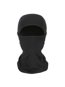 1pc Men Solid Snap Button Casual Bucket Hat & 1pc Balaclava Cap For Outdoor - Black - View 3