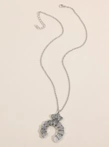 Turquoise Water-drop Decor Geometric Pendant Necklace - Multicolor - View 2