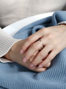 Charm-In Vòng bít trang trí bằng đá khối Zirconia - Bạc - Xem 3