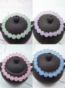 Vòng tay đính đá tối giản Vòng tay đính cườm thủy tinh thời trang - màu xanh lá - Xem 1