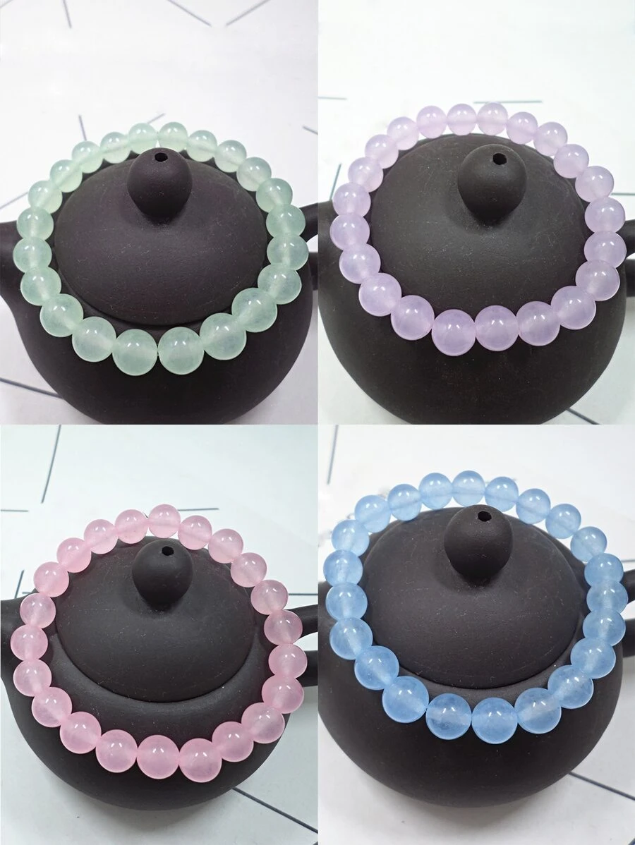 Vòng tay đính đá tối giản Vòng tay đính cườm thủy tinh thời trang - màu xanh lá - Xem 1