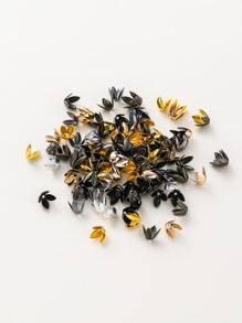 100pcs/lot Flower Metal Petal Bead Caps Four Leaves Bead Cups For Jewelry Making - Multicolor - View 1