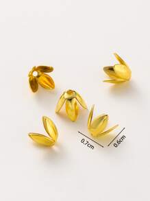 100pcs/lot Flower Metal Petal Bead Caps Four Leaves Bead Cups For Jewelry Making - Multicolor - View 3