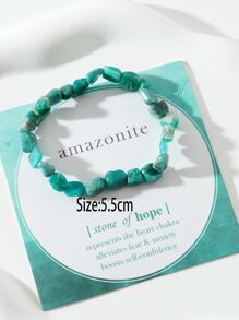 Vòng tay chuỗi hạt đá - màu xanh lá - Xem 4