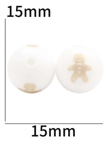 50 piezas/set Cuenta DIY Navidad pan de jengibre - Multicolor - Ver 3