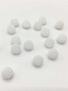 50 Piezas/set De Cuentas De Diseño De Bola De Perlas Falsas Para Manualidades - Blanco - Ver 2