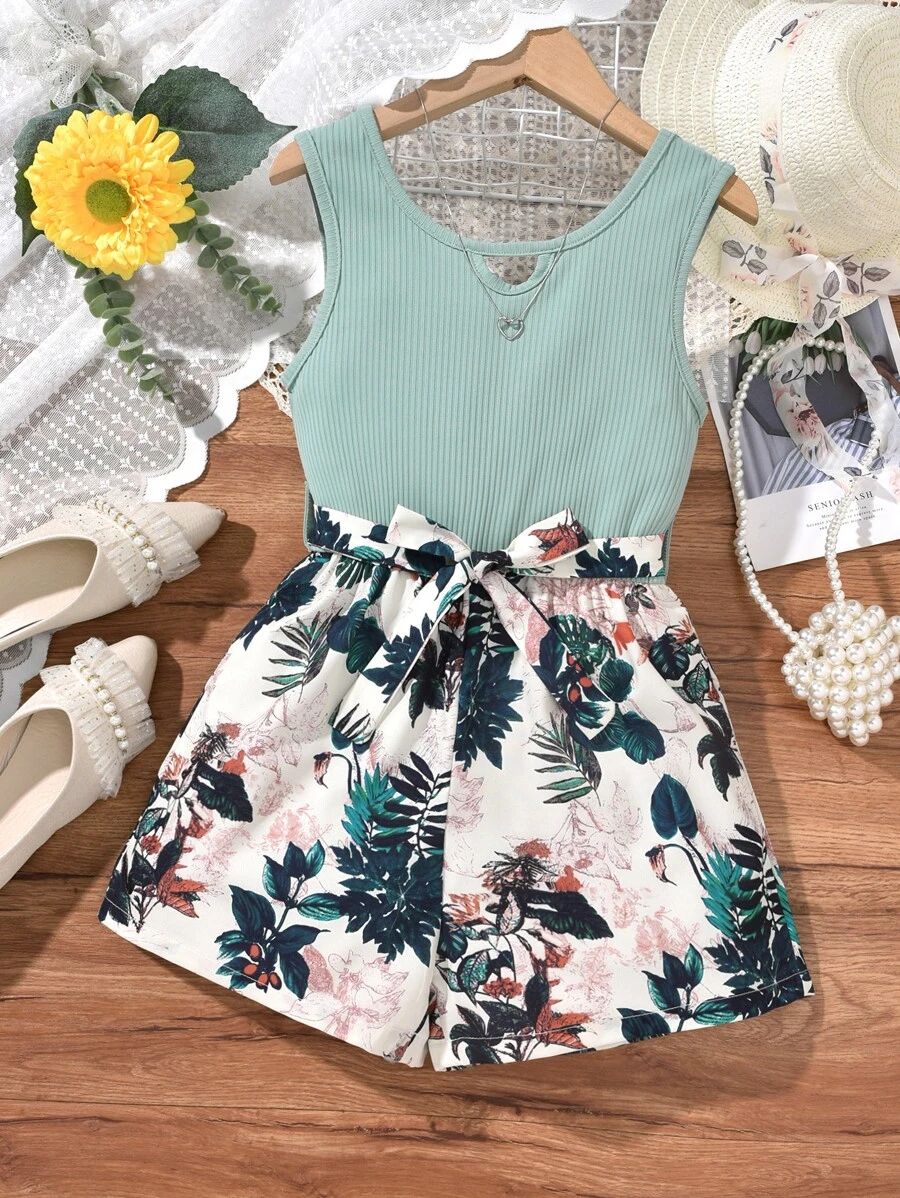 Áo liền quần Gái Cắt ra Gân đan Nhiệt đới Boho - Nhiều màu - Xem 1