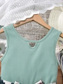 Áo liền quần Gái Cắt ra Gân đan Nhiệt đới Boho - Nhiều màu - Xem 3