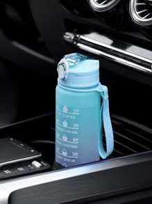 1入組750ml水瓶,現代漸變色字母圖案飲水瓶適用於家庭和旅行,返校用品 - 青碧色 - 查看 5