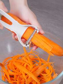 1入ABS磨刨器，極簡素面水果和蔬菜磨刨器，適用於廚房、蔬果工具、廚房用品、切割器、食品、沙拉、裝飾、儲存、派對、生日。 - 白色 - 查看 4