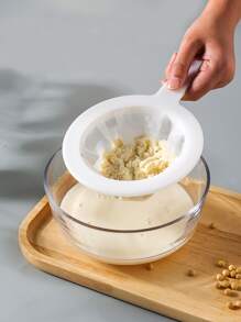 1入組PP豆漿過濾器日常多功能可重複使用食品過濾器用於烘焙廚房 - 白色 - 查看 2