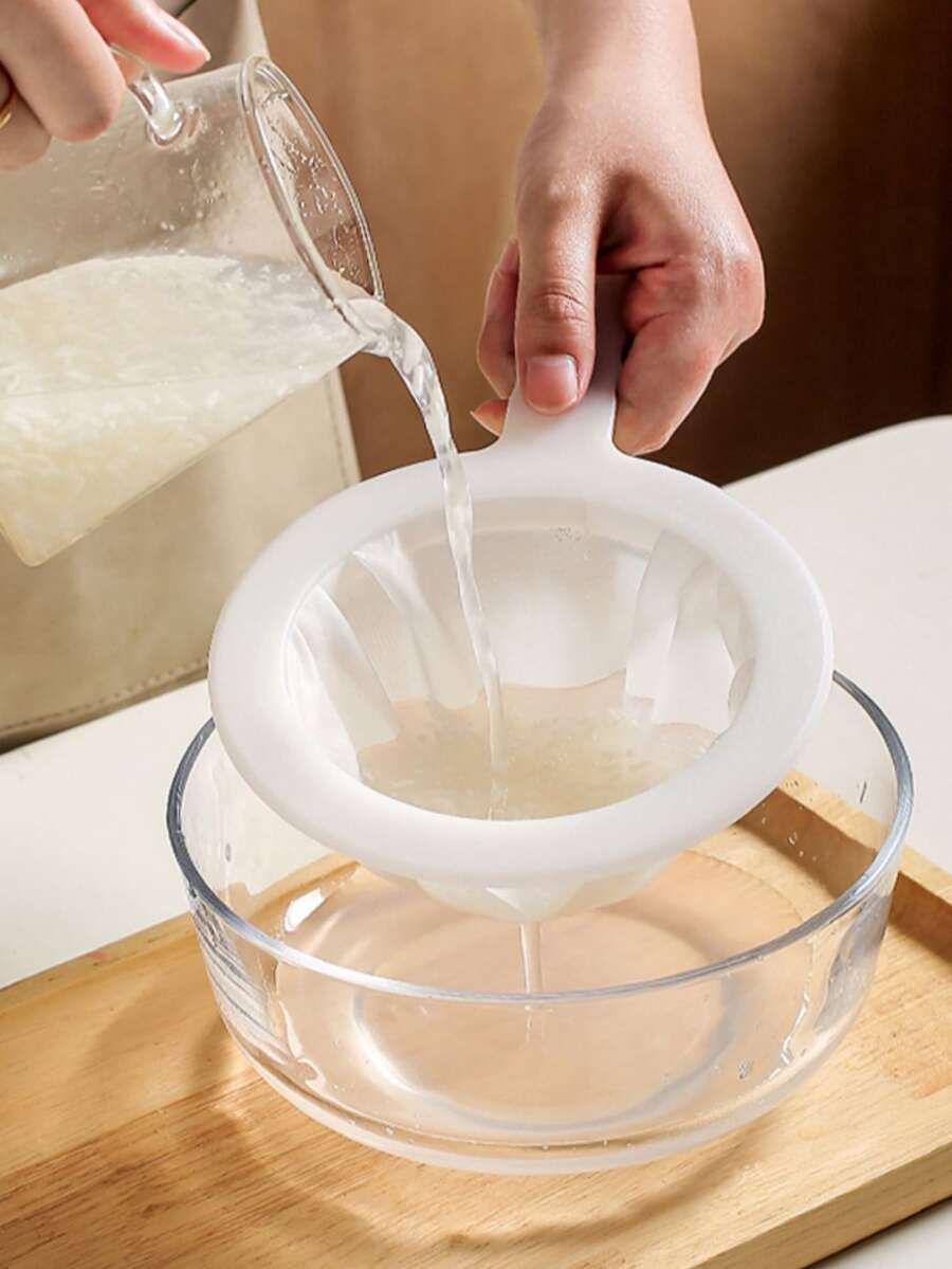 1入組PP豆漿過濾器日常多功能可重複使用食品過濾器用於烘焙廚房 - 白色 - 查看 1