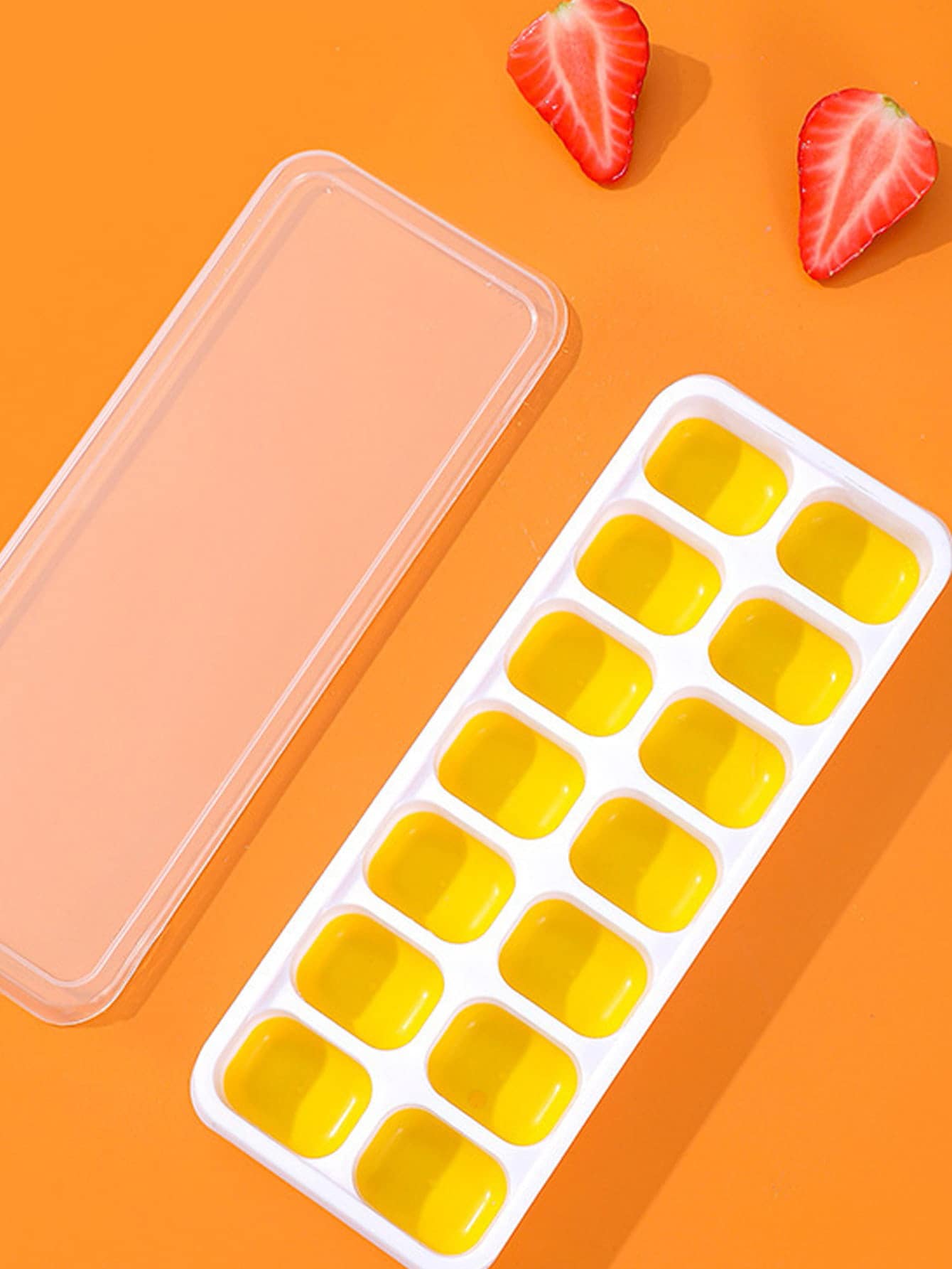1入組矽膠冰塊模具家用極簡雙色冰格 - 黃色 - 查看 1