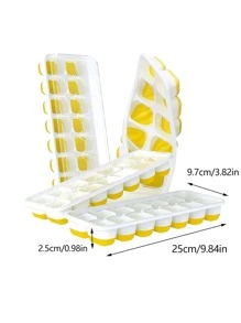 1入組矽膠冰塊模具家用極簡雙色冰格 - 黃色 - 查看 2