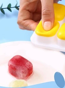 1入組矽膠冰塊模具家用極簡雙色冰格 - 黃色 - 查看 4