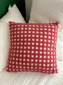 1入組格紋簇絨靠墊套不附帶墊芯 - 彩色 - 查看 5