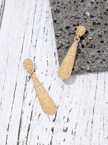 QUINNIA 亮片細節水滴形耳墜 - 金黃色 - 查看 2