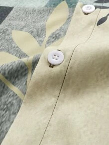 Manfinity Men Leaf Print Button Up Shirt - Multicolor - View 4