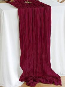 1 PC Đồng Màu Chạy Bàn, Polyester Tối Giản Chạy Bàn Cho Gia Đình - Màu Đỏ Sâu - Xem 1