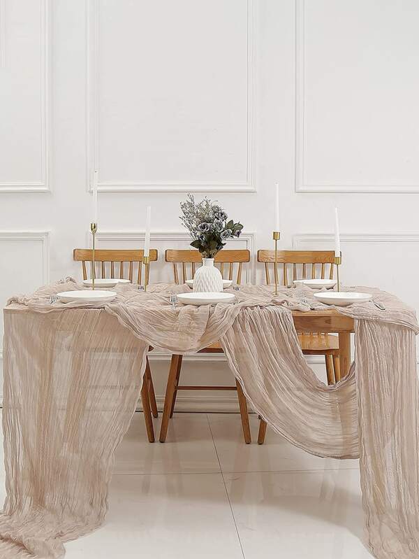 1pc Solid Color Table Runner, Minimalist Polyester Kitchen Table Runner