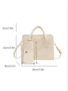 Mini Quilted Square Bag With Coin Purse