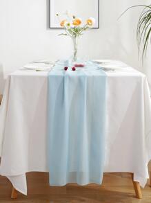 1 Bé Xanh Dương Chạy Bàn, Tối Giản Polyester Bếp Bàn Chạy Cho Đám Cưới, Tiệc - Màu xanh nhạt - Xem 2