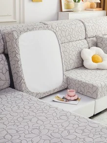 1 Máy Tính Màu Xám Nhạt Hoa Dạ Nỉ Sofa Ghế Đệm Polyester Co Giãn Ghế Sofa Đệm Cho Phòng Khách - Màu Xám nhạt - Xem 2