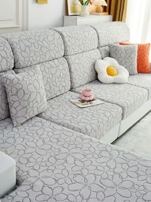 1 Máy Tính Màu Xám Nhạt Hoa Dạ Nỉ Sofa Ghế Đệm Polyester Co Giãn Ghế Sofa Đệm Cho Phòng Khách - Màu Xám nhạt - Xem 3