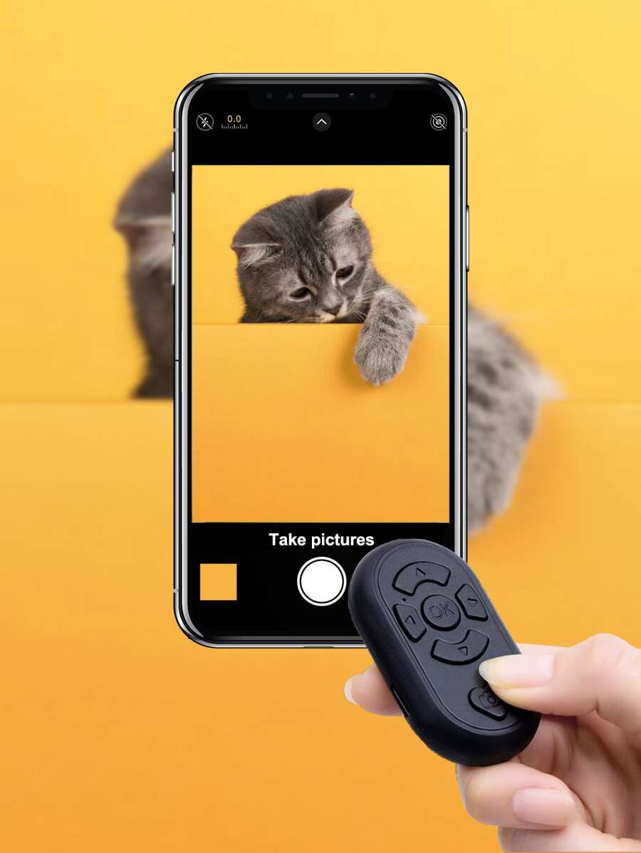 1 pieza control remoto inalámbrico de selfi - Negro - Ver 1