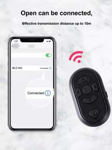1 pieza control remoto inalámbrico de selfi - Negro - Ver 5
