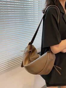 斜挎包適用於女士大容量手提包素色柔軟單肩包休閒旅行流浪包復古