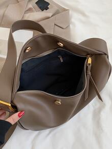 斜挎包適用於女士大容量手提包素色柔軟單肩包休閒旅行流浪包復古