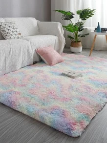 1pc Tie Dye Plush Thảm, Thảm trải sàn Polyester hiện đại cho gia đình - Nhiều màu - Xem 5