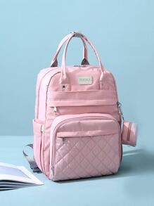 Waterproof,Portable Women Large Capacity Functional Baby Bag - Pink - View 4