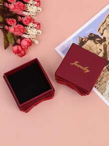 1入組紙質首飾收納盒情人節字母圖案蝴蝶結裝飾戒指收納盒 - 彩色 - 查看 6