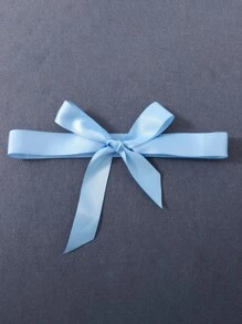 SHEIN 女孩印花網紗邊連衣裙 - 藍白色 - 查看 3