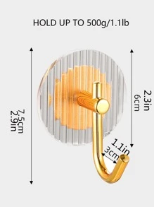 QYeah 1pc Wall Hook Strong Adhesive Towel, No-Drill Hanging Wall Coat Hanger, Door Key Bag Holder - Gold - View 4