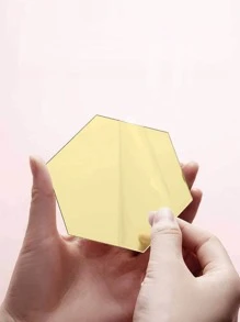 12pcs/set PMMA Mirror Wall Sticker, Creative Geometric Design Self Adhesive 3D Butterfly Wall Decor For Home - Silver - View 7