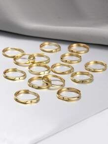 Letter Detail Ring - Yellow Gold - View 2