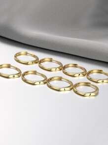 Letter Detail Ring - Yellow Gold - View 3