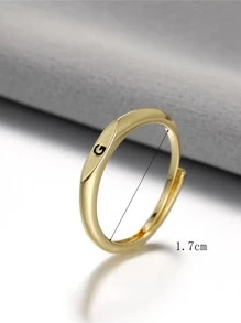 Letter Detail Ring - Yellow Gold - View 6